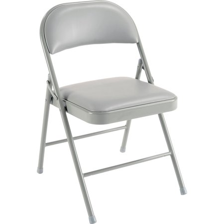 GLOBAL INDUSTRIAL Vinyl Seat Folding Chair, Gray 607863GY